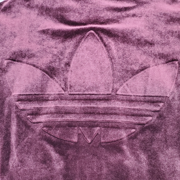 Adidas Velour Firebird Trefoil Track Jacket Maroon Gold Pockets Medium Y2K - Picture 16 of 17